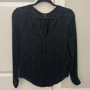 Black and blue printed blouse